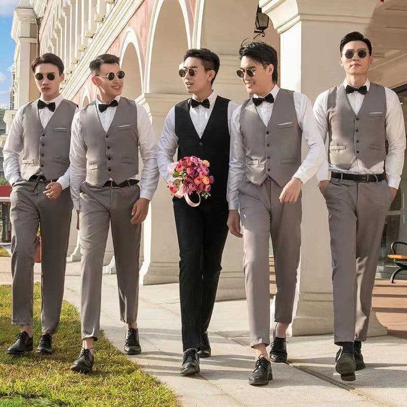 Best Man Suit Brother Group Men's Western Wedding Clothes Suit Shirt Set Welcome Chorus Gown Spring Summer