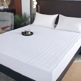 Hotel Quilted Mattress Pad White Brushed Fabric Anti-Dirt Hotel Supplies B&B Supplies Mattress Pad Cover Bed Quilt Soft Pad