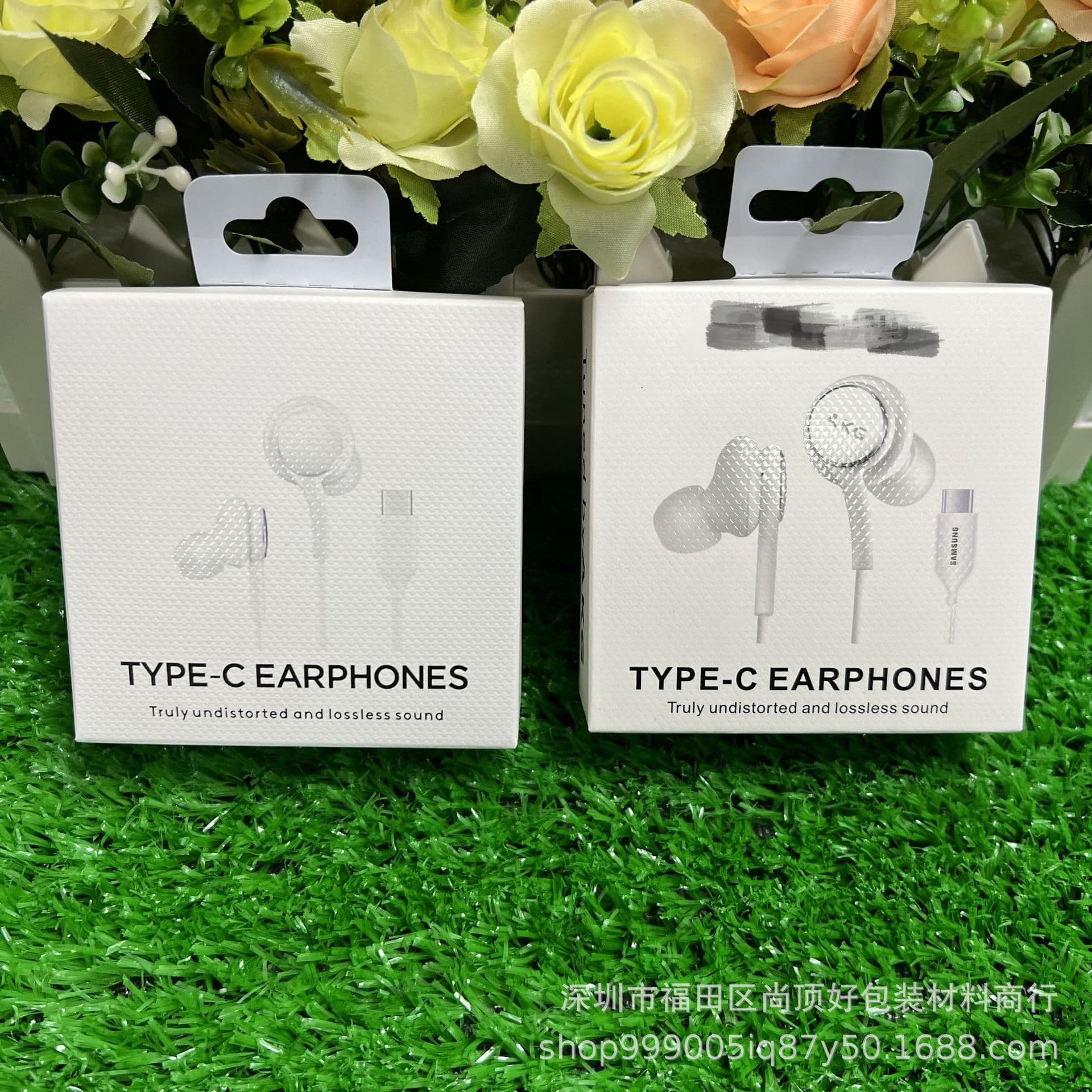 Samsung Type-C Earphone Packaging Box, Compatible with AKG Type-C Earpieces (Unisex Embossed Design)