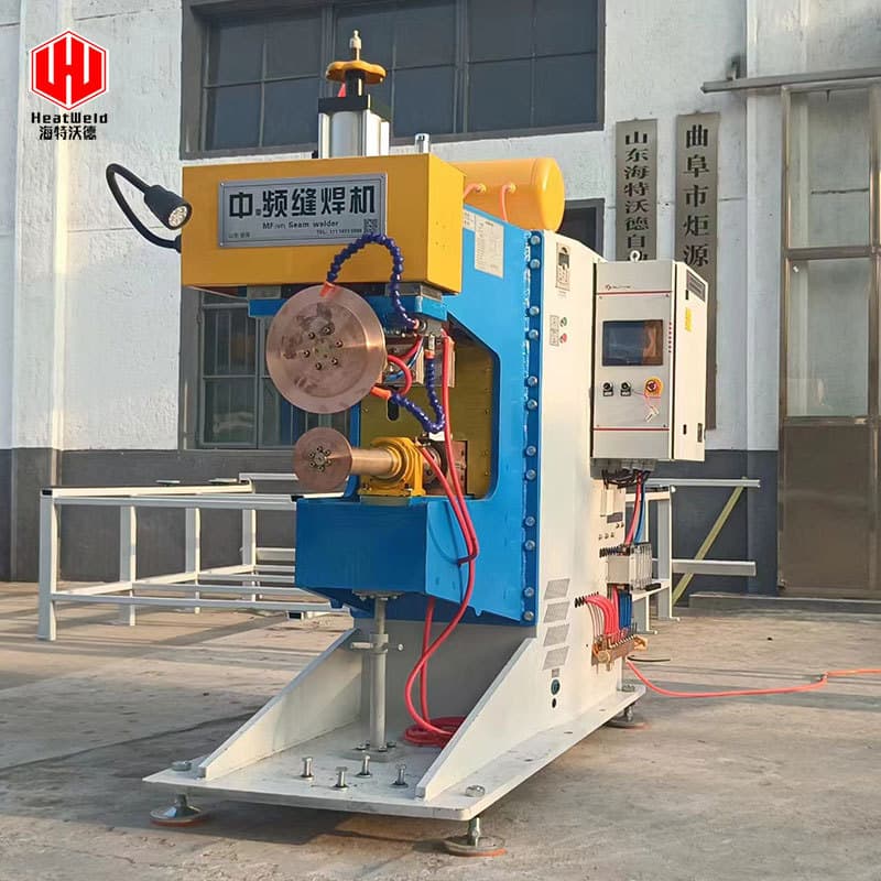 Custom Medium Frequency Roll Welding Machine Factory Direct Supply Pneumatic Extended Arm Variable Frequency Silver Tile Dual Drive Fuel Tank Circumferential Seam Roll Welder