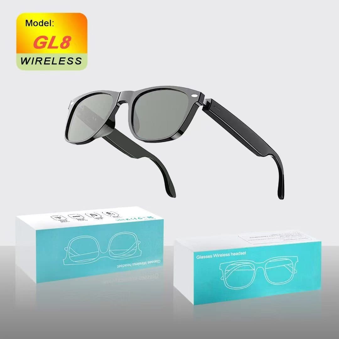 Cross-border New Smart Bluetooth Glasses GL8 Sunglasses Call Music Wear Sensor Power-on AI Glasses