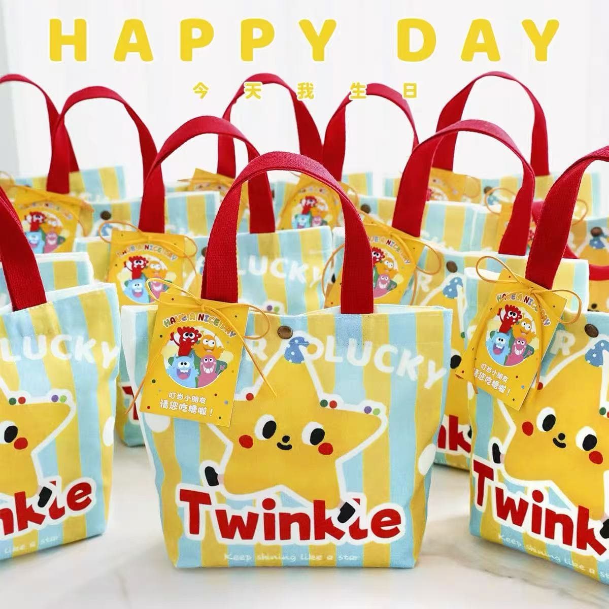 Canvas Bag Souvenir Ready Stock, Children Student Kindergarten Canvas Bag, Cartoon Pattern Birthday Wedding Gift Bags