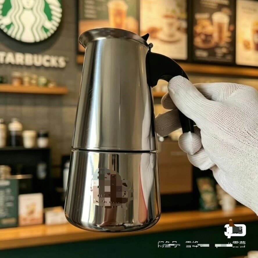 New Starbucks Mocha Pot Italian Mocha Pot Hand-pour Coffee Pot Stainless Steel Household Italian Mocha Coffee