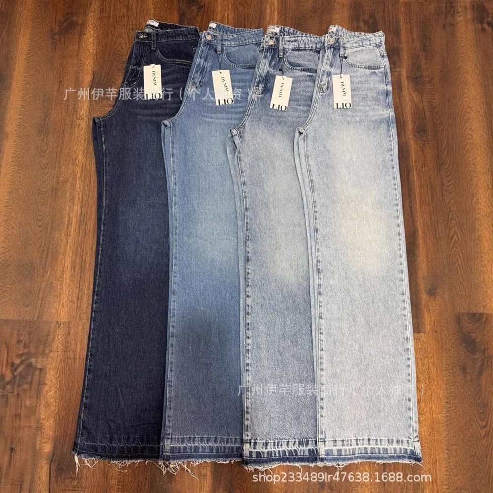 Boyfriend jeans Women's jeans Straight wide leg versatile jeans wholesale