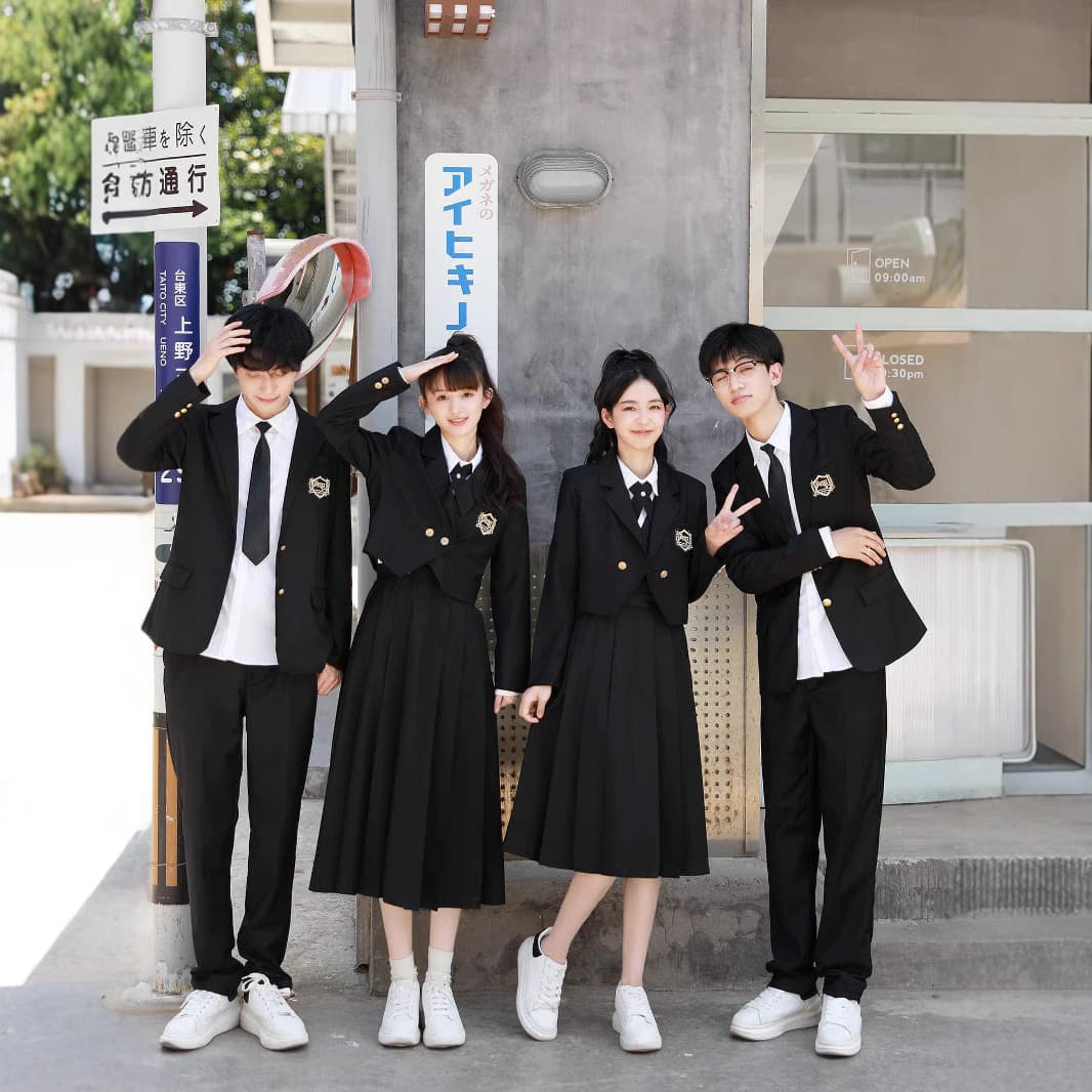 Sports Day College Style Graduation Class Uniform Set Chorus Poetry Recital Performance Outfit for High School, Middle School Students and Adults