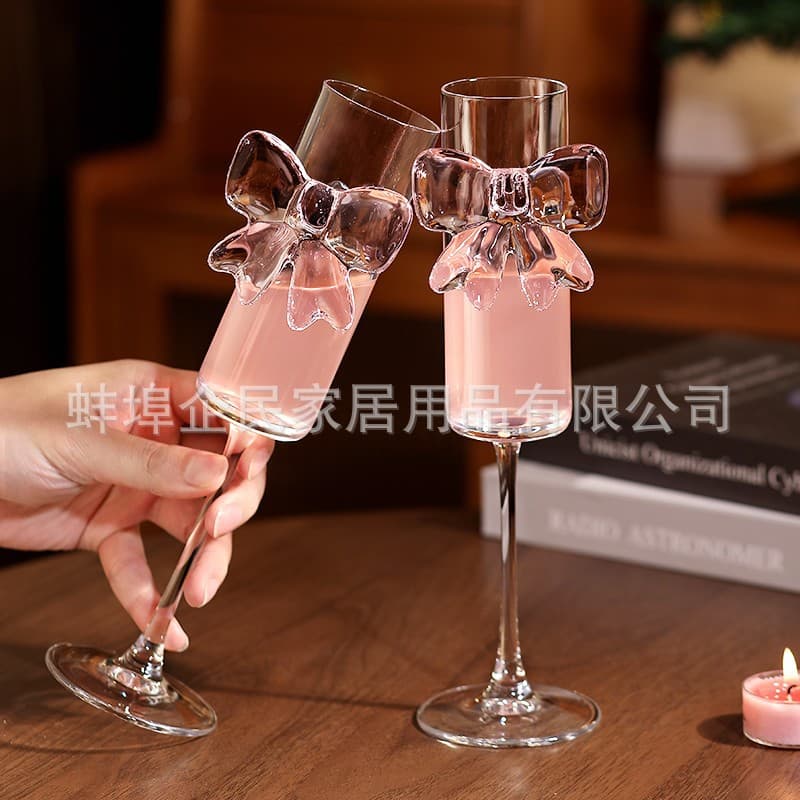 Internet celebrity tipsy champagne glass, high-looking goblet glass set, wine cup, household crystal sparkling wine glass