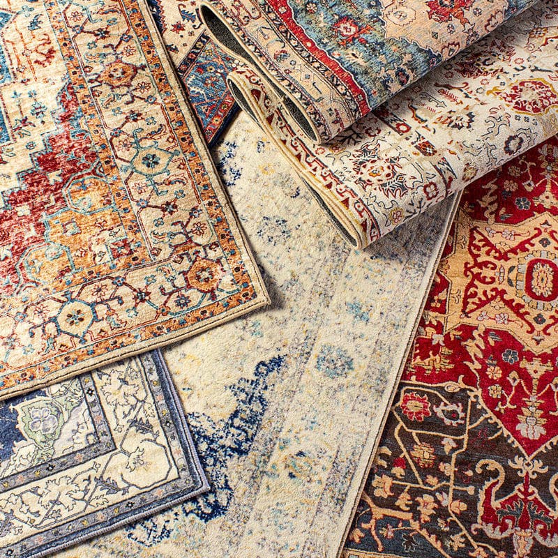 Italian Ethnic Style Imitation Cashmere Carpet for Living Room, Bedroom, Sofa, Coffee Table, Large Area Carpet, Stain-Resistant and Wear-Resistant Carpet