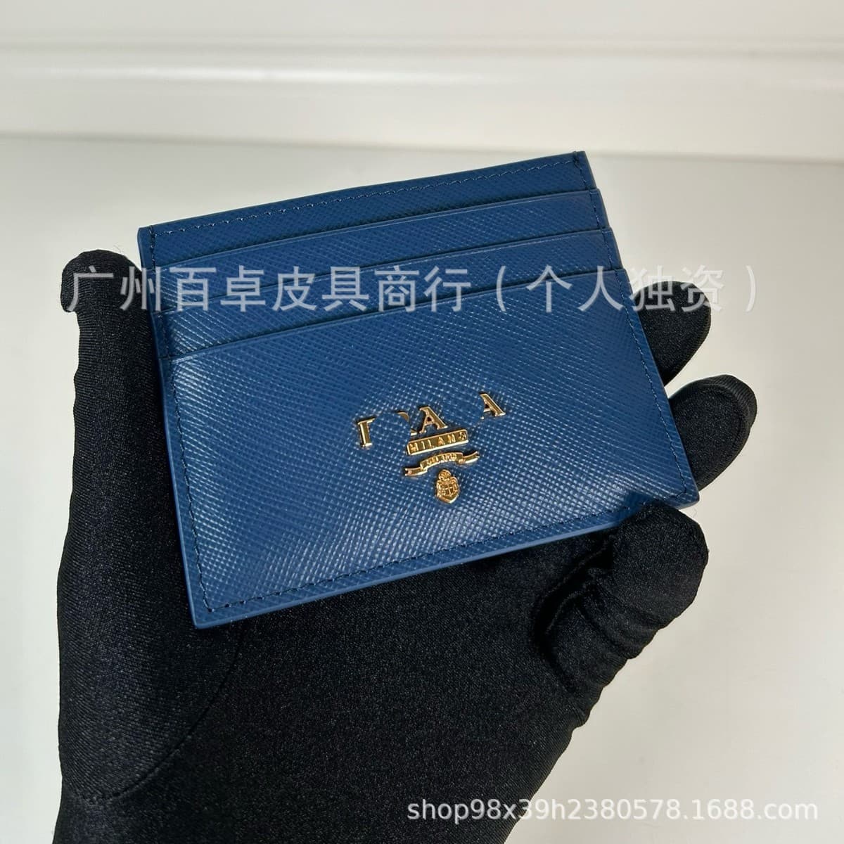 P Family Women's Genuine Leather Cross-Grain Card Holder Wallet for Export Cross-Border Trade with Gift Box