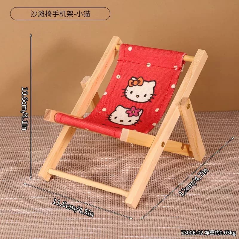 Beach Chair Gift Phone Stand Wooden Mini Gift Folding Lounge Chair Photo Prop Decorative Creative Desktop