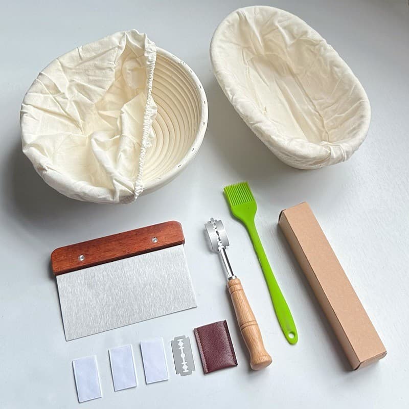 Vietnamese Rattan Weaving Indonesian European Bread Proofing Basket White Rattan Bread Cloth Rattan Basket Baking Tool Basket Dough Proofing