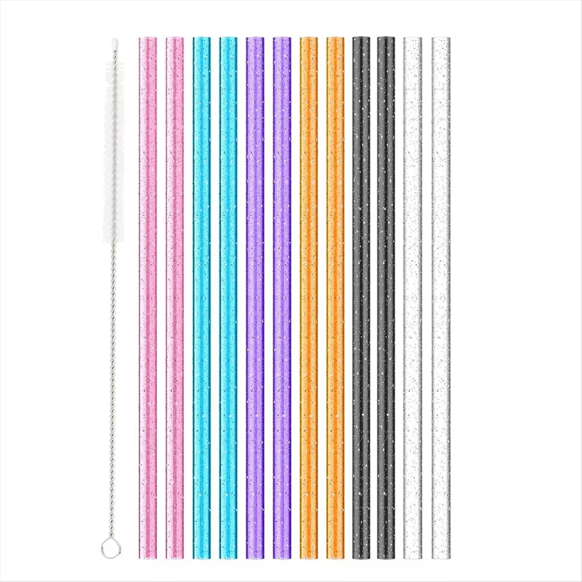 Stanley cup accessories colorful straw replacement transparent shiny colorful car cup universal style with brush set