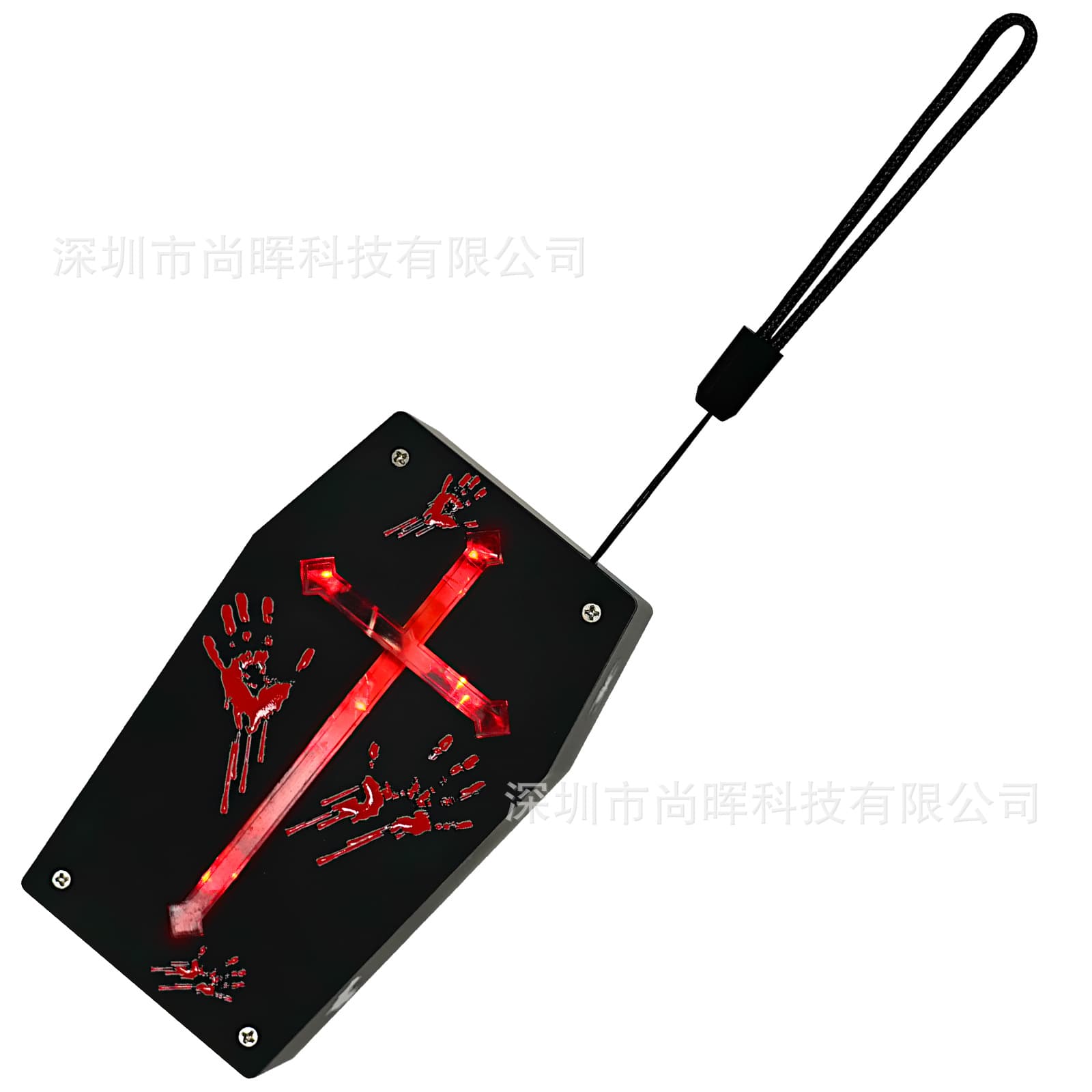 Halloween Coffin Board Colorful Sound-Activated Decoration Haunted House Prop Ghost Sound Terror Sound Box Induction Scene Decorative Light
