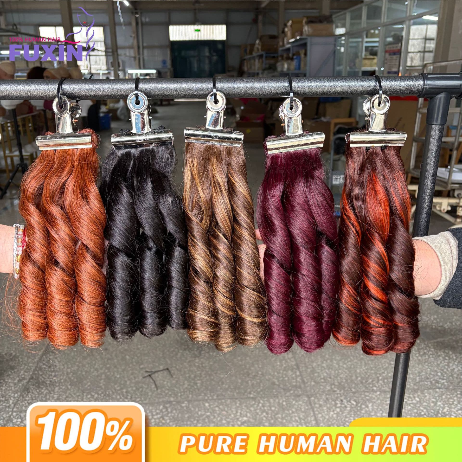Bouncy Wave Natural Black Brown Human Hair Bundles Cross Human Hair