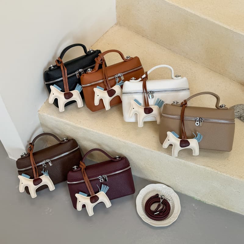 Korean version of all-match bags, box bag, trendy and fashionable lychee pattern one-shoulder crossbody bag, foreign style, casual, simple small square bag
