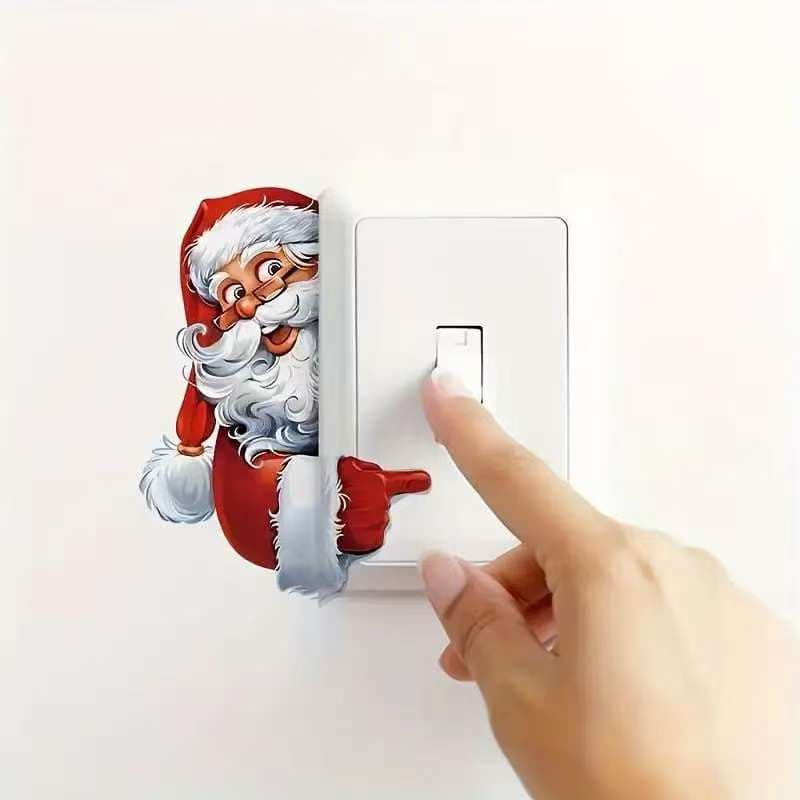 TEMU Hot Selling New Decorative Switch Sticker Wall Sticker Santa Claus Snowman Cute Fun Decorative Waterproof