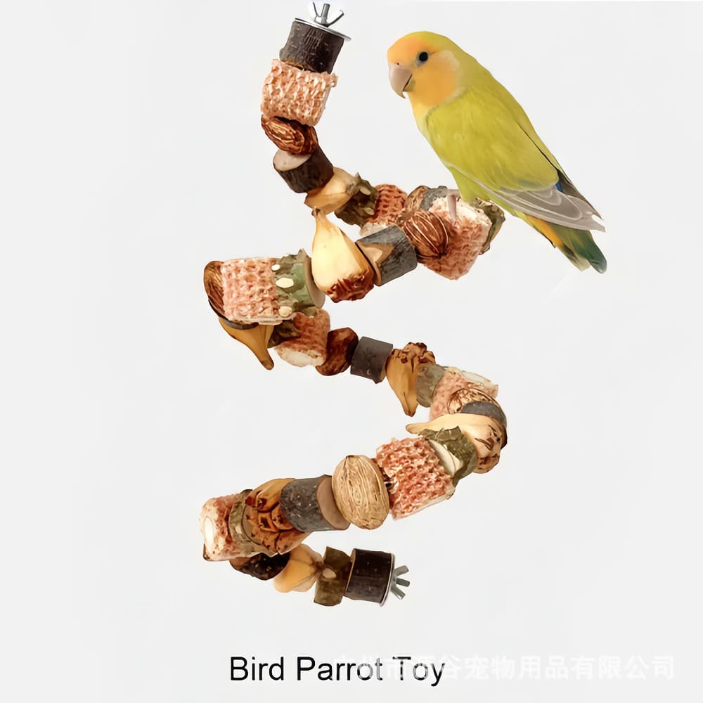 Parrot toy nut mountain pineapple skewer log block chewing skewer climbing ladder grinding bird toy landscaping birdcage supplies