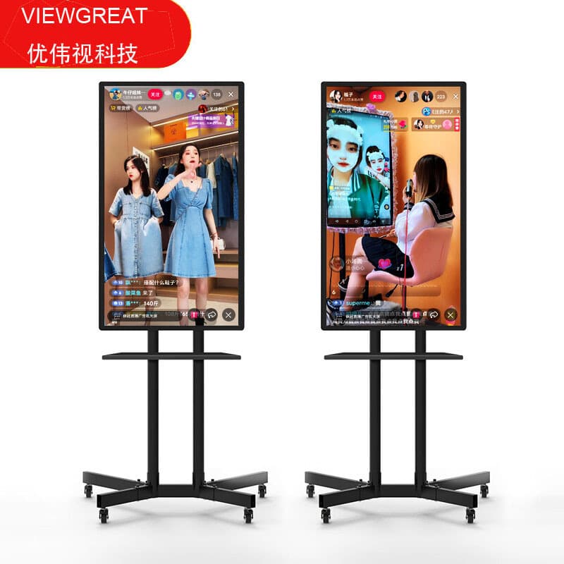 65-inch live streaming screen for hosts, wireless screen mirroring and interactive large-screen display, touch-sensitive live streaming device.