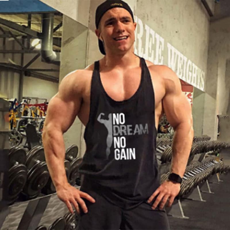 New men's basketball training muscle fitness vest, sweat-wicking sleeveless bodybuilding sports tank top, short-sleeved T-shirt
