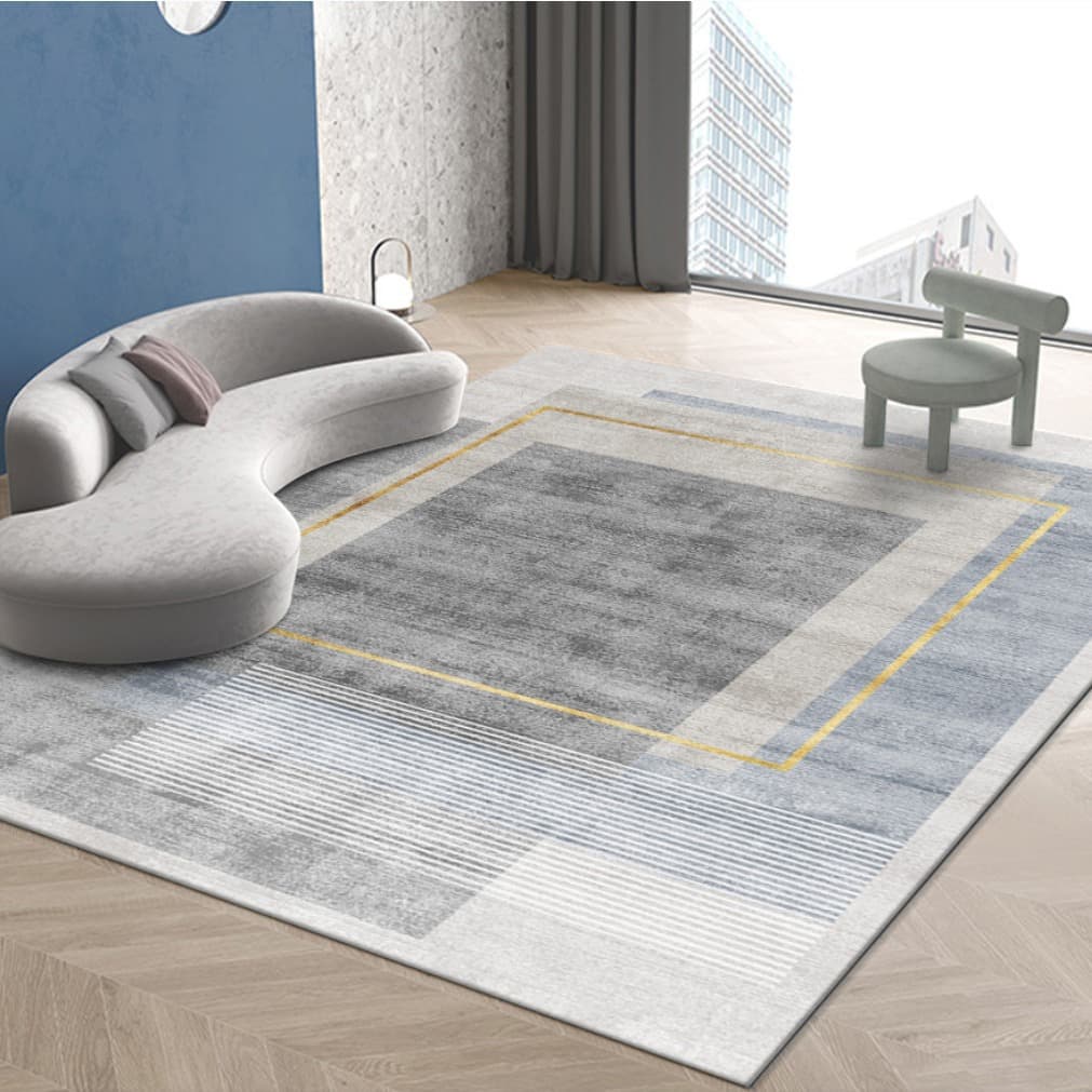 Modern Minimalist Living Room Carpet Large Size Easy to Maintain Bedroom Bedside Rug Tea Table Carpet Polyester Fiber Square Machine Woven