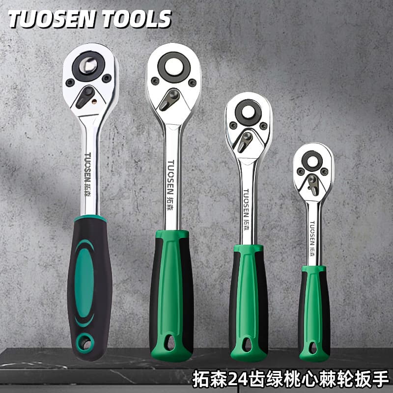 Tuosen 1/4 Quick Release Ratchet Wrench Large Drive Quick Wrench, 1/2 Inch Medium Drive Quick Release Small Drive Socket Wrench
