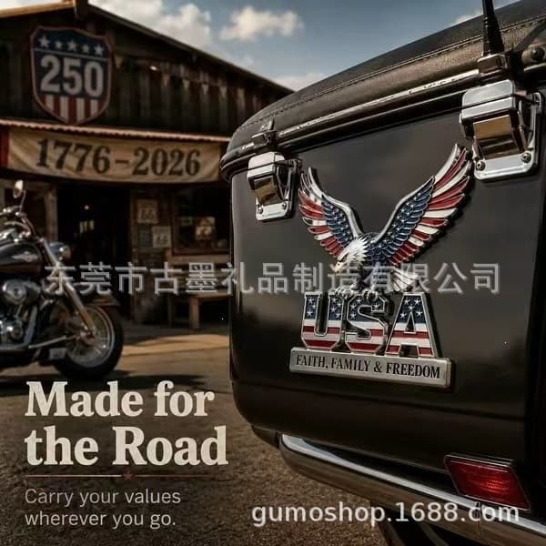 Hot-Selling Cross-Border Novelty New Product USA Faith Family Emblem Metal American Family Badge