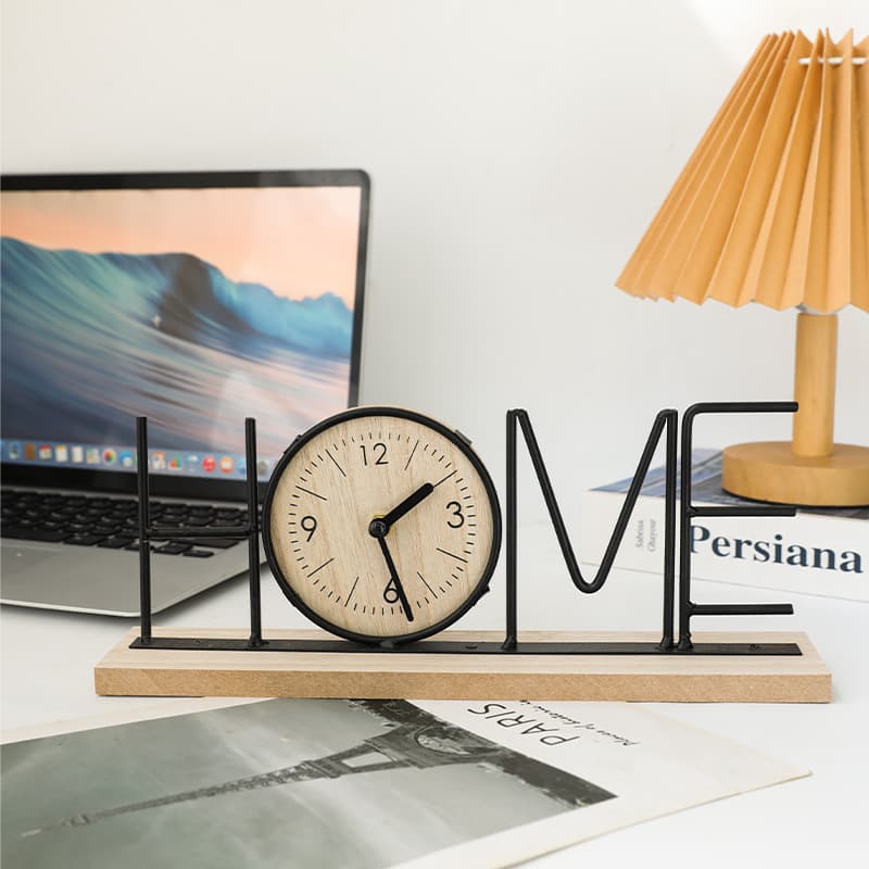 European Simple HOME Clock, Handcrafted Creative Decorative Ornament for Living Room, Dining Room, Hallway, Wine Cabinet, TV Cabinet