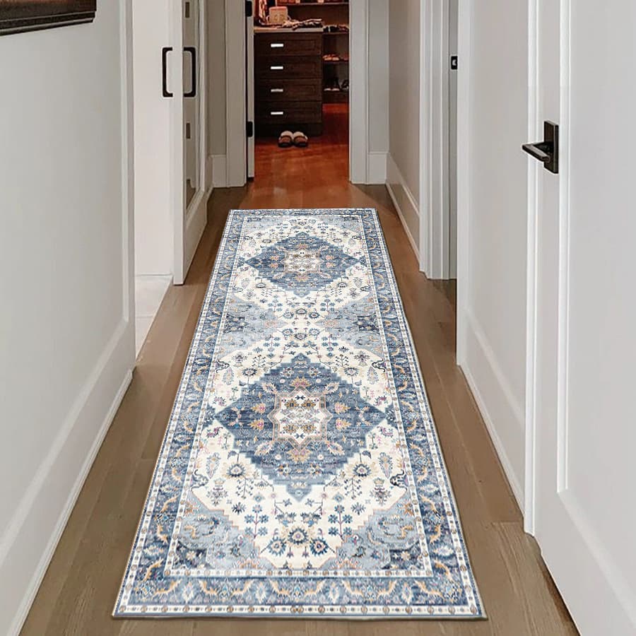 Classic Hotel Long Runner Rug, Simple Hallway Entry Rug, Cuttable Anti-Slip Home Corridor Carpet