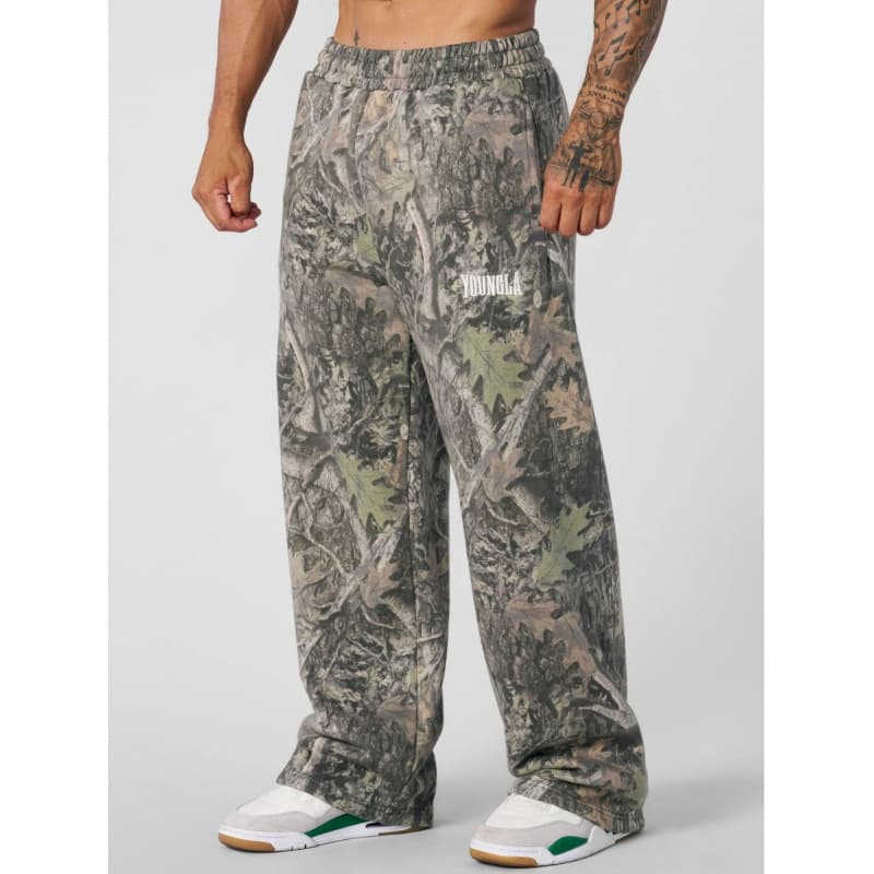 YOUNGLA Cross-Border American Men's Casual Pants Loose Fit Camo Digital Print Relaxed Sweatpants