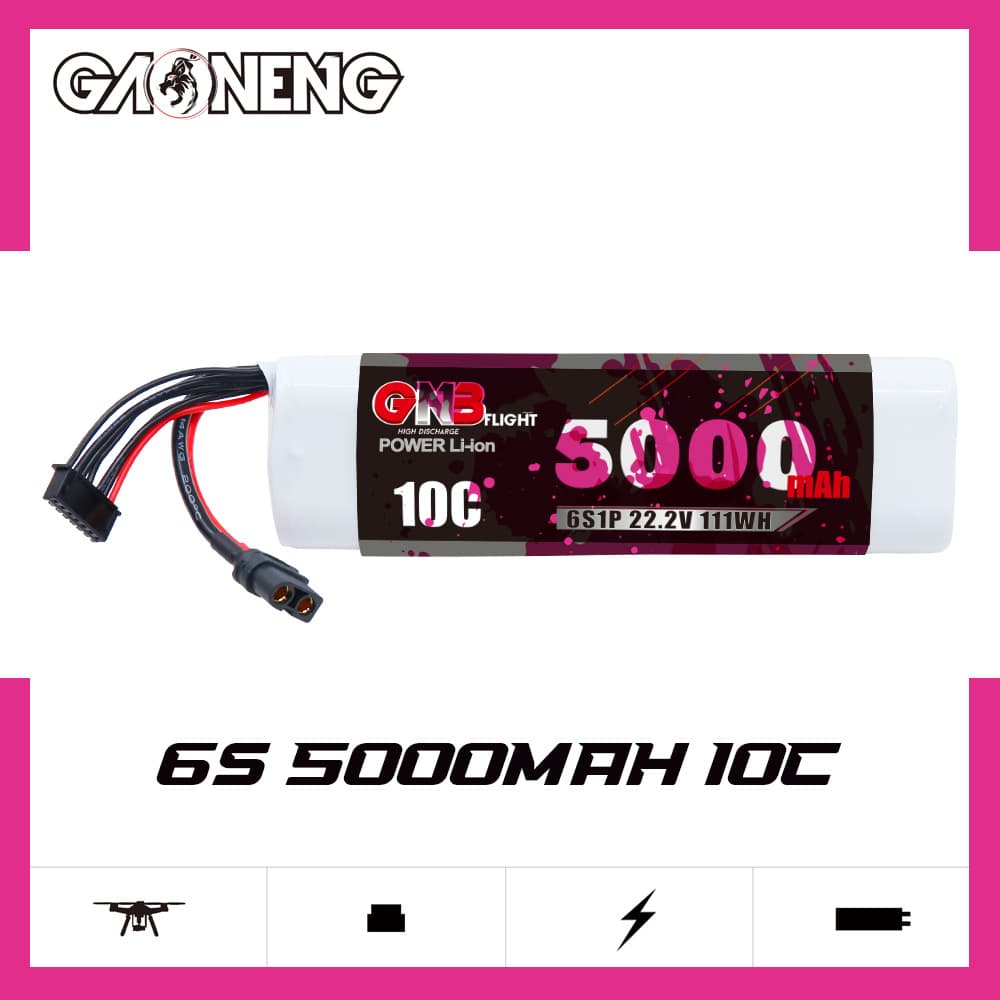 GNB High-Energy 5000mAh 6S 22.2V 10C Long-Range Drone Samsung 21700 50S LiPo Battery