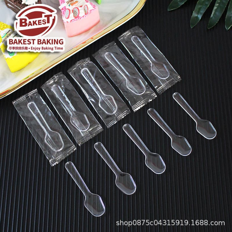 Yogurt dessert pudding tasting spoon disposable tasting spoon plastic small spoon small food spoon independent packaging wholesale