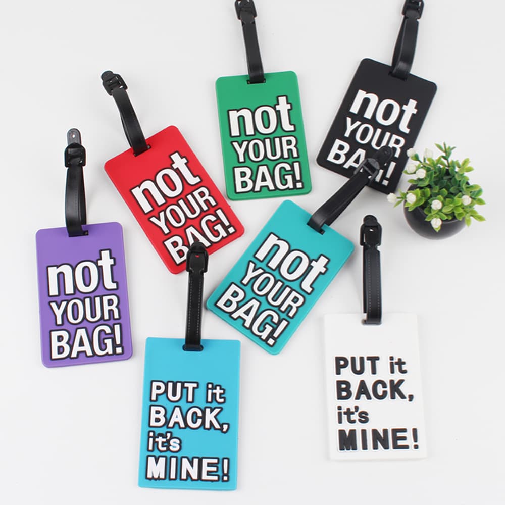 Cross-border English letter PVC soft rubber luggage tag boarding hang tag suitcase identifier anti-loss tag factory stock