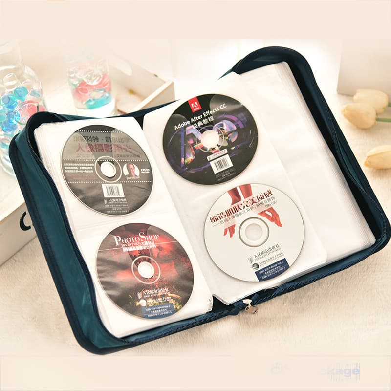 Disc Album CD Storage Bag, Satin Cloth Disc Pockets, CD Case for Home, DVD & Blu-ray Disc Organizer Box