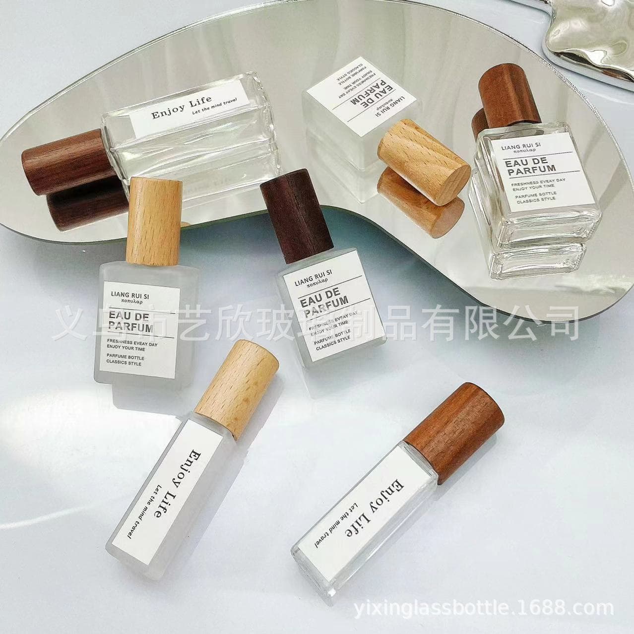 Wooden Lid Perfume Refillable Bottle Empty Glass 10ml Premium Travel Portable 5ml Sample Spray Bottle Perfume Bottle