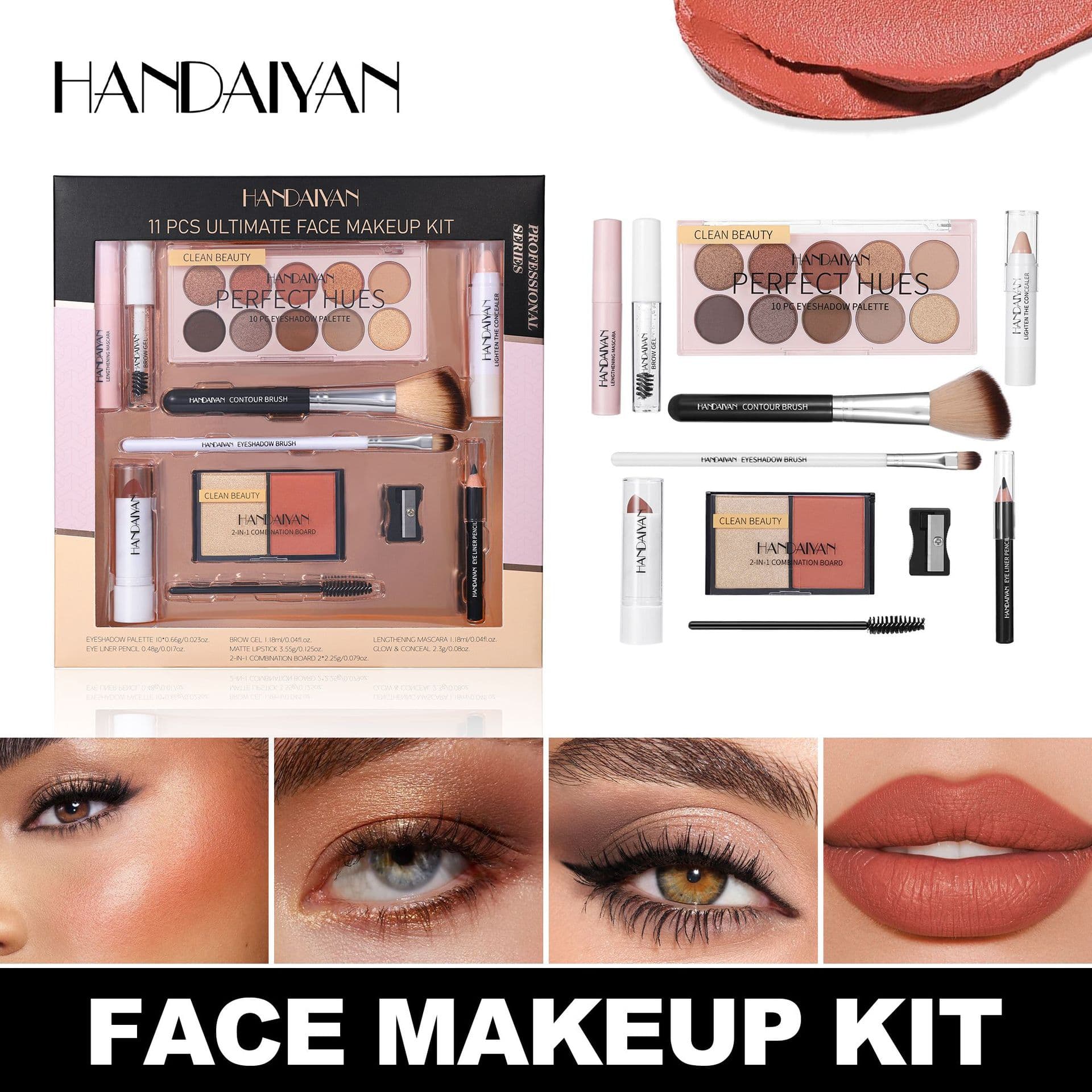 HANDAIYAN 11-Piece Lip Gloss Set Cosmetics Wholesale Stock Lipstick Lip Gloss Set