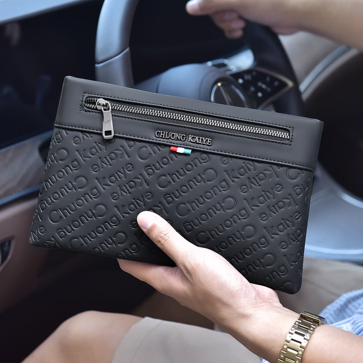 Men's Clutch New Casual Fashion Handbag Clip Business High-end Grab Bag Envelope Tote Trendy