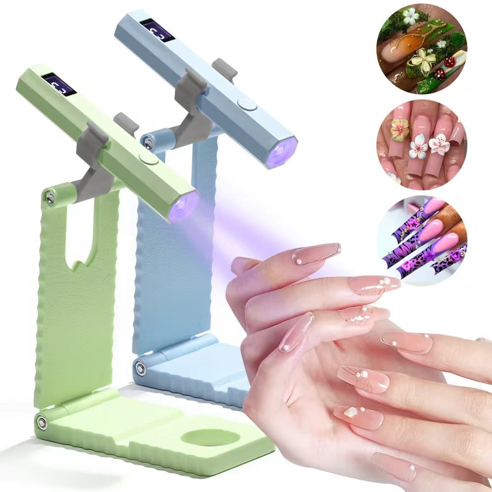 Handheld Nail Lamp Stand, One-String Light Holder for Press-On Nails, Rotating UV/LED Nail Curing Lamp Bracket, Nail Curing Machine