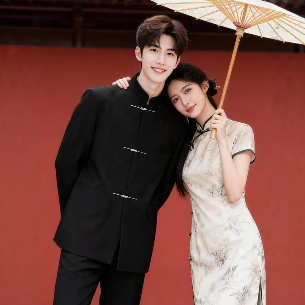 2026 New Chinese Style Suit Jacket for Men Spring Autumn Wedding Blazer Sense Stand Collar Plane Button Zhongshan Suit Black Blazer