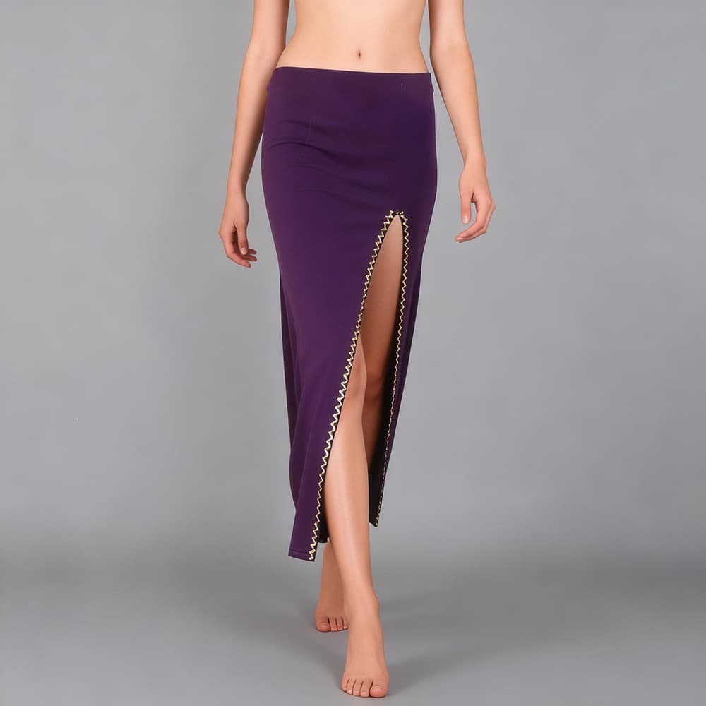 Belly dance one-step skirt, sexy single slit hip skirt, Indian dance practice clothes, Indian dance bottoms for beginners