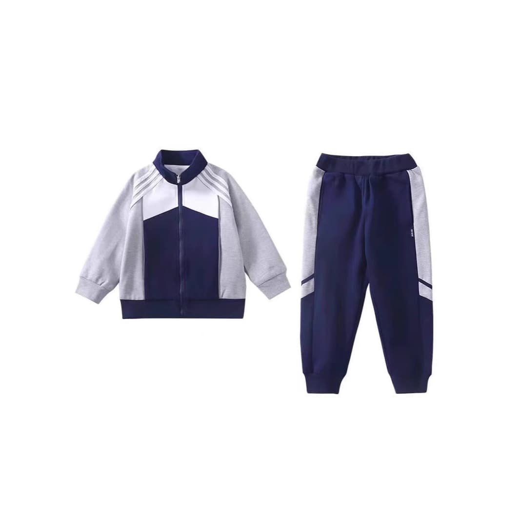 New Middle School Student Uniform Sports Suit Elementary School Student Uniform Sports Meeting Performance Suit Set Navy Blue Children's Class Uniform