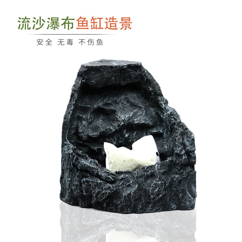 Aquarium Landscape Waterfall Fake Mountain Corner Rockery Dynamic Waterfall Mountain View Grass Tank Accessories Creative Landscape