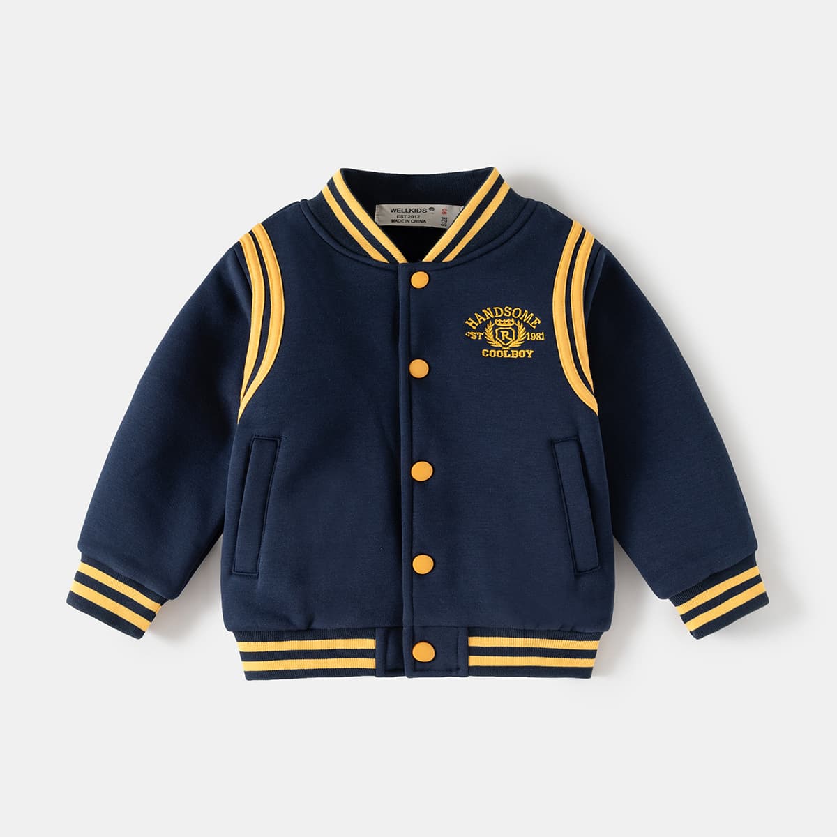Boys Autumn and Winter Thickened Jackets 2025 New Children's Korean Style Casual Velvet Baseball Jackets Baby Solid Color Tops