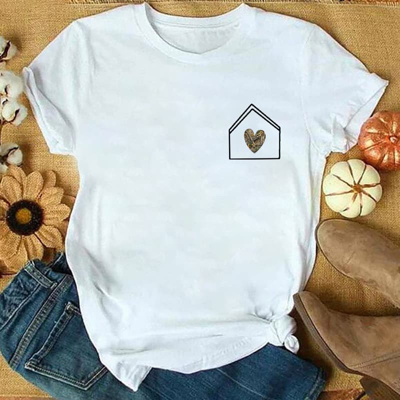 Independent Station 2024 Spring/Summer Women's LOVE Fashion Casual Close-Fitting Short Sleeve T-Shirt