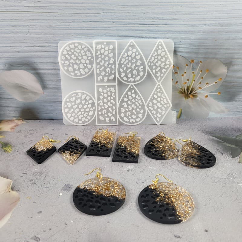 Z0072 Geometric Hollow Earring Set Mold, Crystal Resin Silicone Mold DIY Decoration Silicone Mold