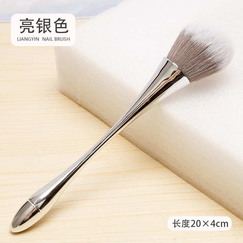 Bright Silver Large Hourglass Setting Powder Brush Nail Dust Brush Blush Brush Mushroom Head Makeup Brush In Stock