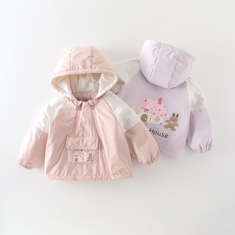 2025 New Spring Cartoon Windproof and Rainproof Class A Outerwear for Stylish Girls