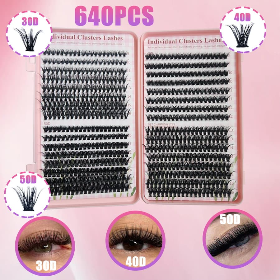 Cross-border eyelash book 30p40p large capacity eyelash book false eyelashes mixed pack eyelashes single cluster false eyelashes