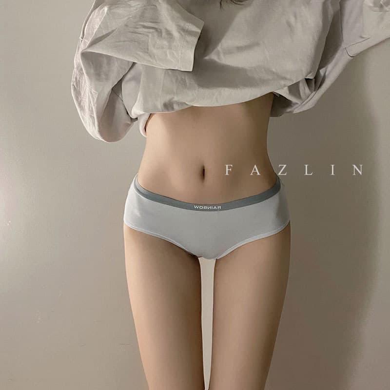 Spring New Japanese Cotton Women's Panties Mid-Waist Plus Size Simple Cotton Crotch Student Girl Panties