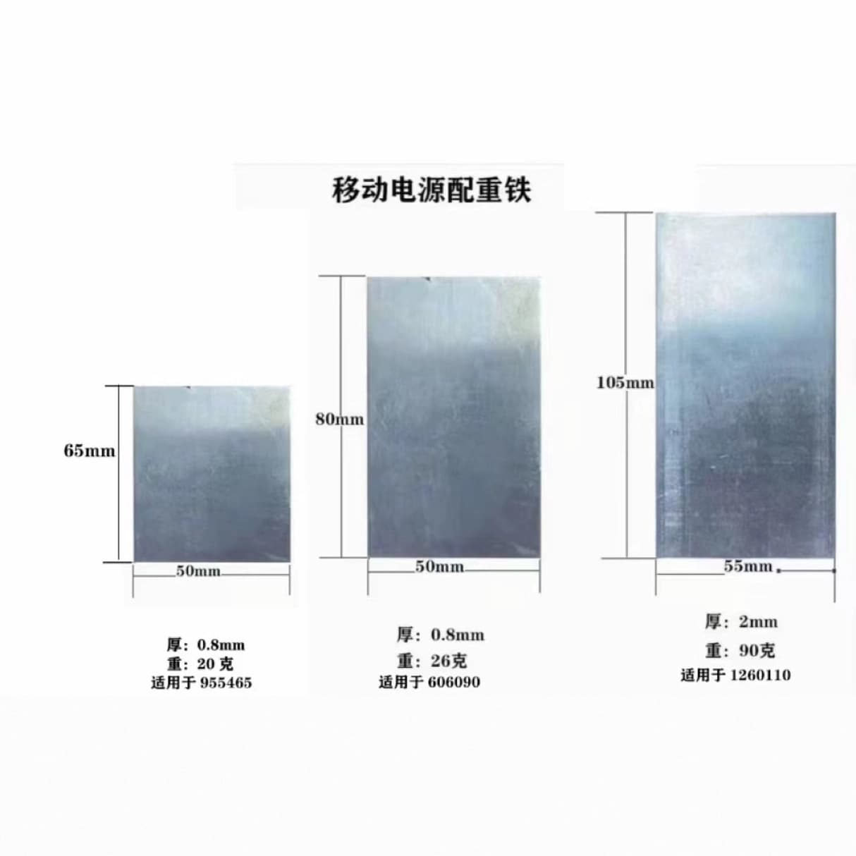 1260110 Counterweight Cement Core 1:1 Fake Battery Cell for Power Banks, Chargers, Lithium Batteries