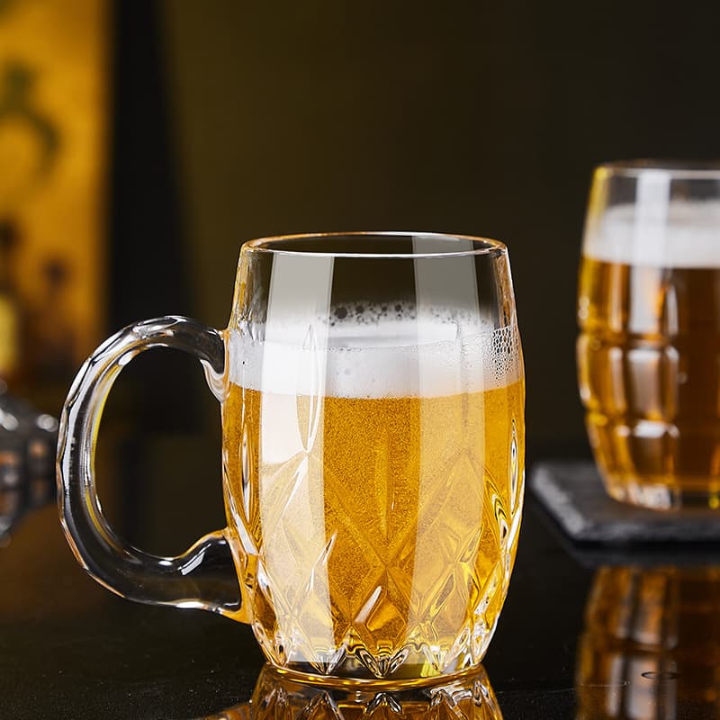 Crystal beer mug set for home light luxury high-end glass mug living room hospitality beer mug large capacity wine set