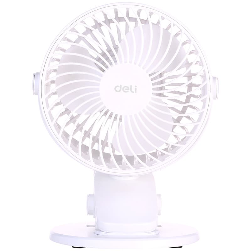 Deli 3688 USB clip-on mini desk fan with adjustable speeds for office use